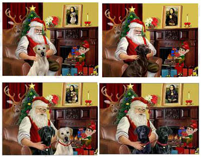 Santa and his Labradors Christmas designs