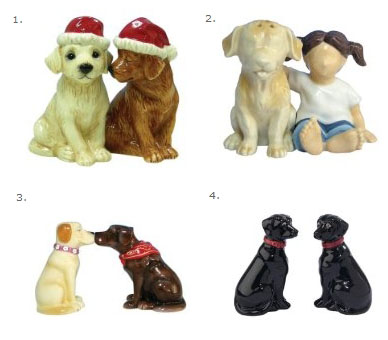 Vintage Yellow Dog Salt and Pepper Shaker Set Unique Dog Lovers Gift Labrador Retriever Figurine